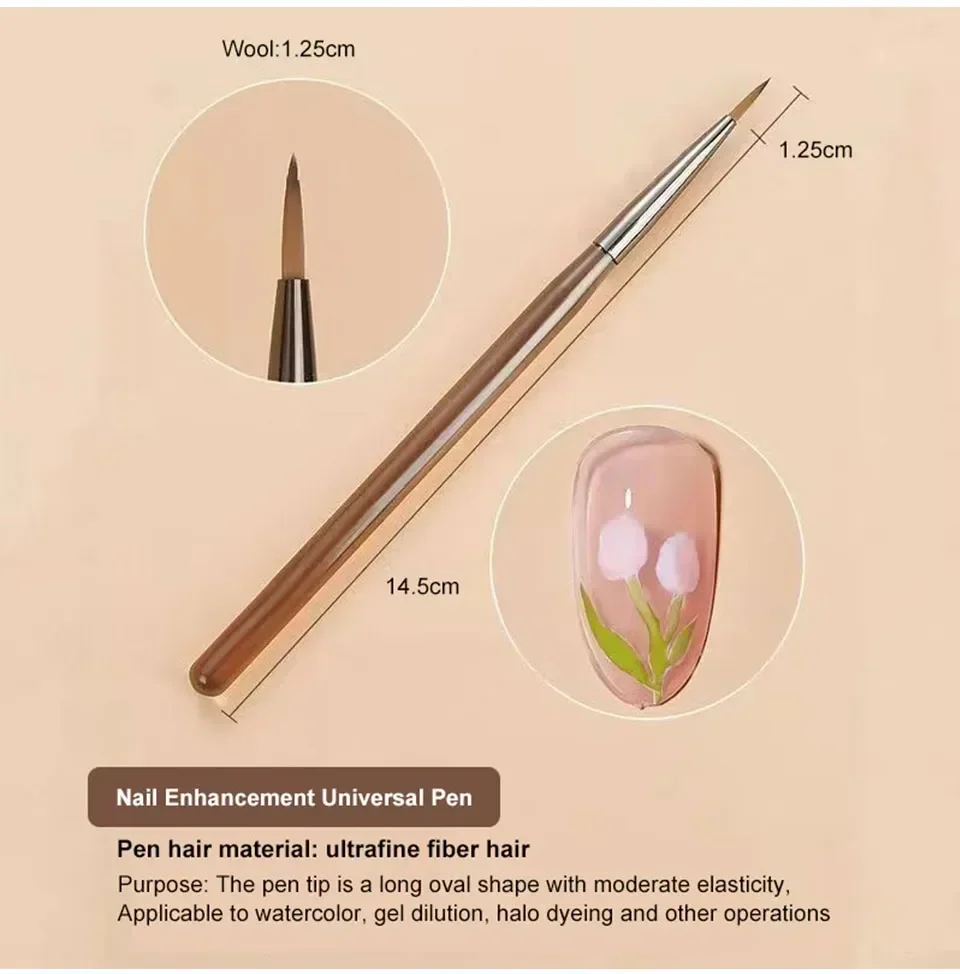 9PCS UV Gel Nail Brush Liner DIY Painting Pen Manicure Acrylic Drawing Brush for Nail Art Design Nails Tip Display Painting Tool 6
