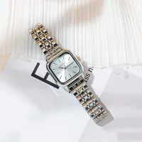 fashion simple square dial women quartz steel watch 1