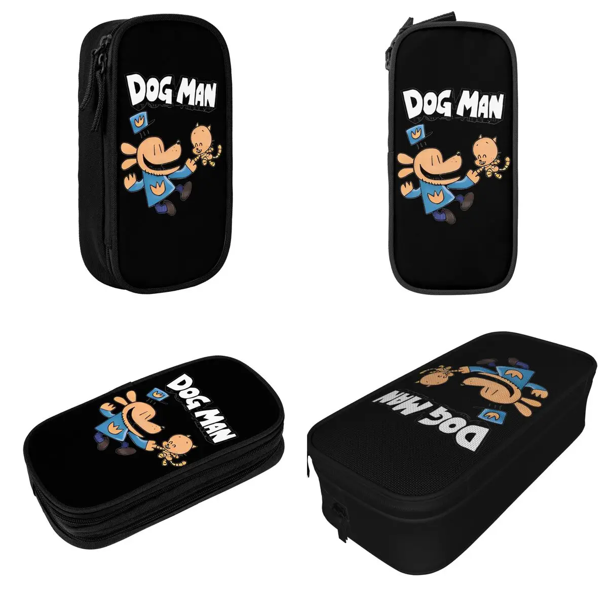 Dog Man And Petey Cat Pencil Case Lovely Anime Cartoon Pen Bag Kids Big Capacity Students School Cosmetic Pencilcases