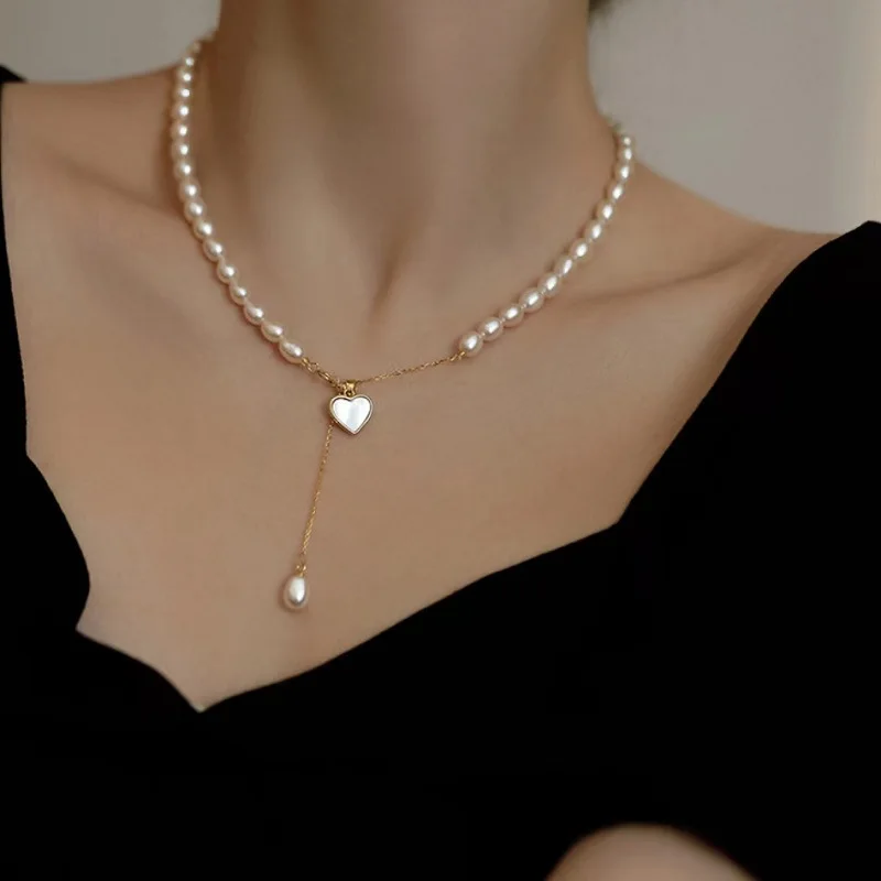 100% Natural Freshwater Pearl Romantic Love Heart Female Jewelry Set For Women Necklace Bracelet Birthday Gifts No Fade Cheap 3