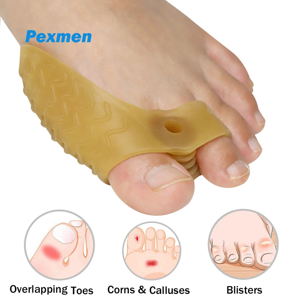 Pexmen 2Pcs Bunion Cushion Protector Bunion Corrector Toe Separator for Big Toe Relieve Foot Pain from Friction and Pressure