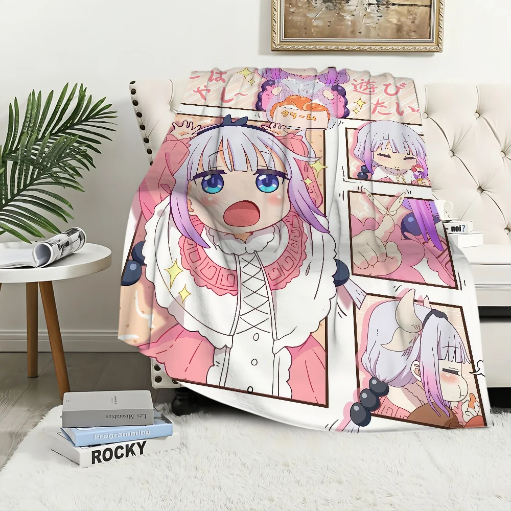 Flannel warm comfort  Dragon soft plush blanket k-Kobayashis Maid for sofa living Miss anime room office bedroom travel gift 6
