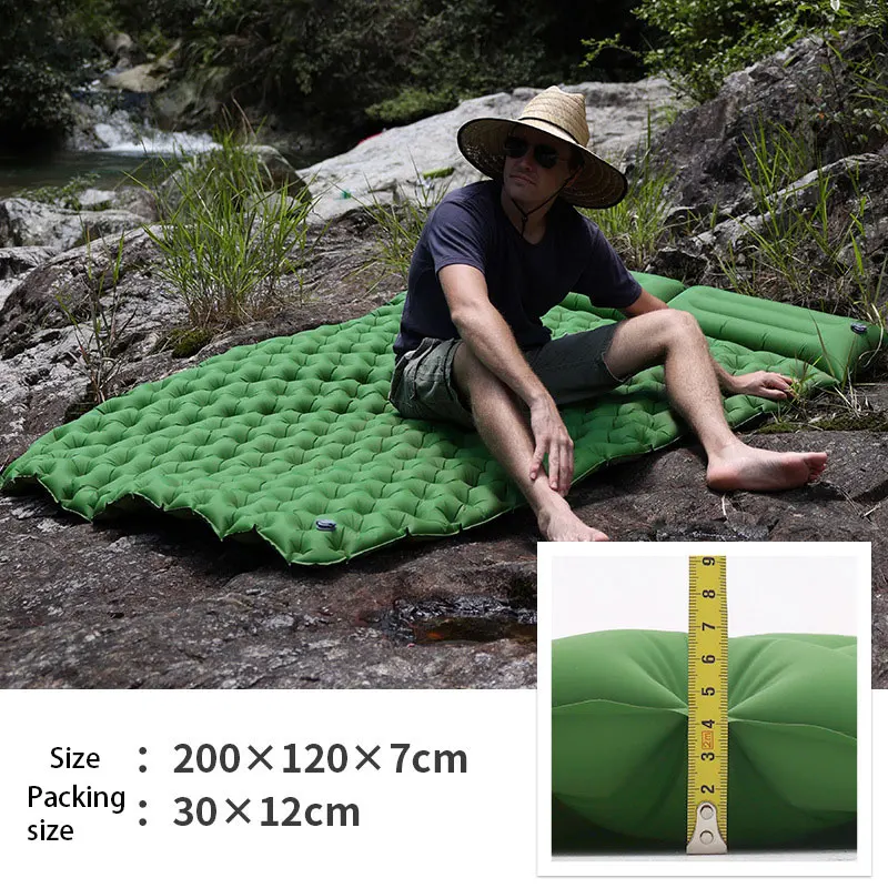 2 Person Air Mattress Outdoor Camping Inflatable Bed Cusion Size 200*120*5cm Double Mat Easy To Inflata And Take In Waterproof
