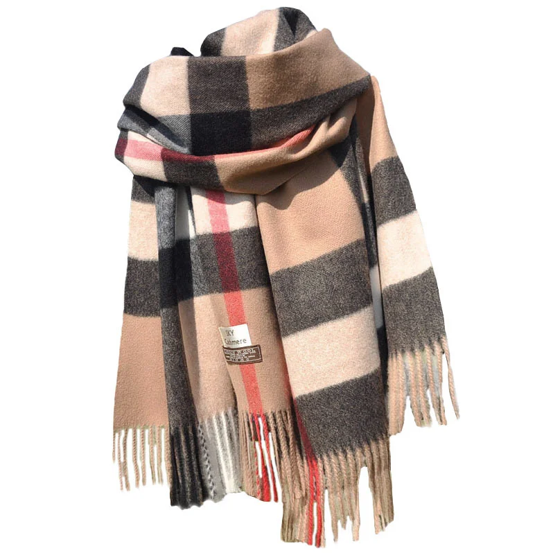 

Autumn and Winter New Scarf Female British Bagh Bristled Cashmere Scarf Shawl Dual-use Thick Couple Scarf