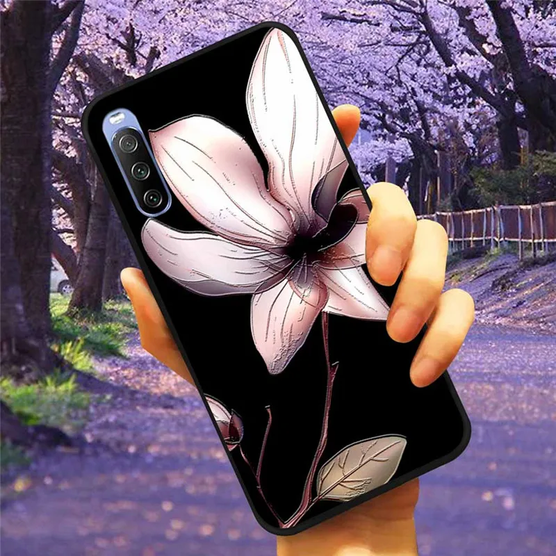 3D Flower Relief Soft Silicone Emboss Phone Case Cover