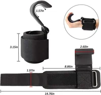 Weight Lifting Hook Grips With Wrist Wraps Hand-Bar Wrist Strap Gym Fitness Hook Weight Strap Pull-Ups Power Lifting Gloves 2