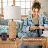 Set of 2 Rattan Table Lamps for Living Room with 2 USB Ports, 27in Tall Bedroom Lamp ,  E26 Socket&Rotary Switch, No Bulb 3