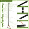 Grass Whip with Double-Edged Serrated Sharp Steel Blade Manual Weed Grass Cutter with 30 Inch Handle Handheld Garden Hoe Tool 2