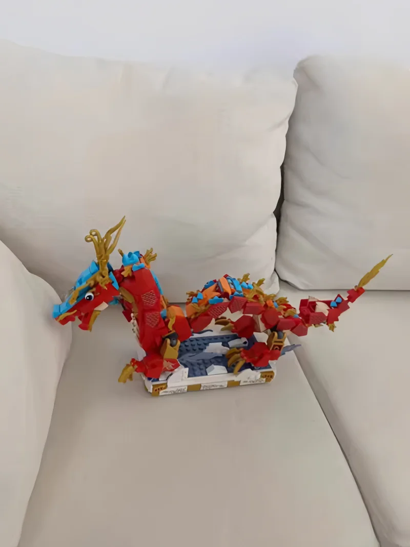 Modello di drago antico drago mitologico cinese anno Building Block decorazione giocattoli di mattoni animali per bambini adulti regali di compleanno