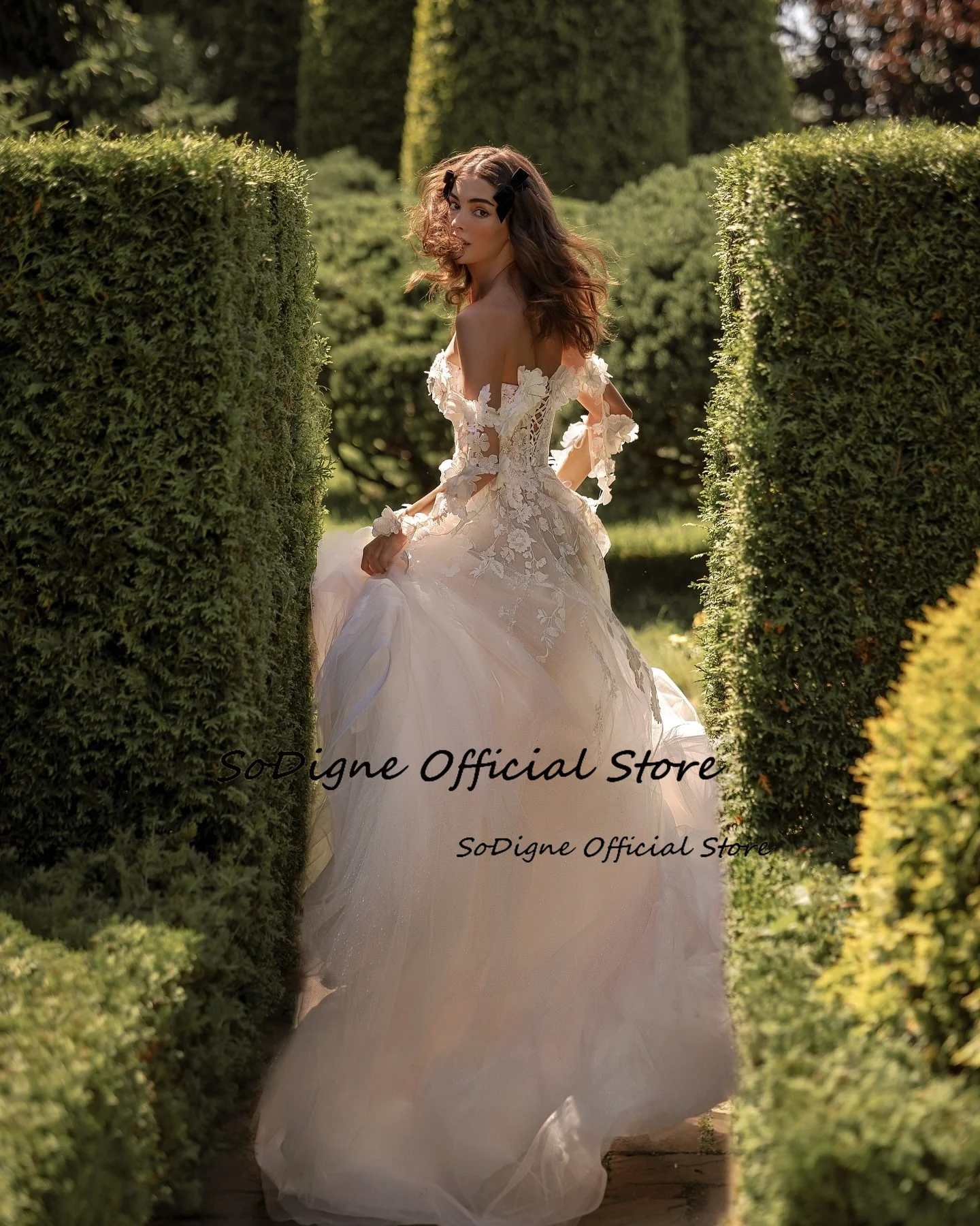 SoDigne A-line Appliques Wedding Dresses Sweetheart Princess Tulle Bridal Dress Long Wedding Gown Robe De Mairee ﻿Customized 5