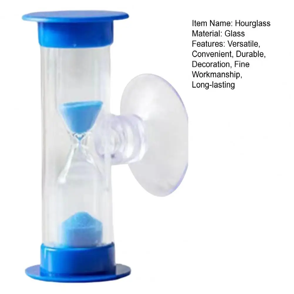 3 Minute Sand Hourglass Timer With Suction Cup Unbreakable Sand Watch 3 Min Sucker Clock Classroom Toothbrush Accessories