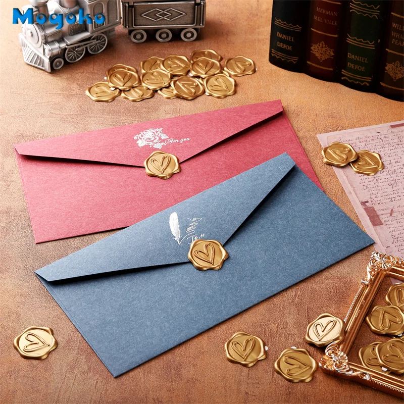Description Picture 3 of itemMogoko New Wax Seal Sticker Envelope Seal Stickers Envelope Seals Self Adhesive Bronzed Gold Stickers for Wedding Party Birthday