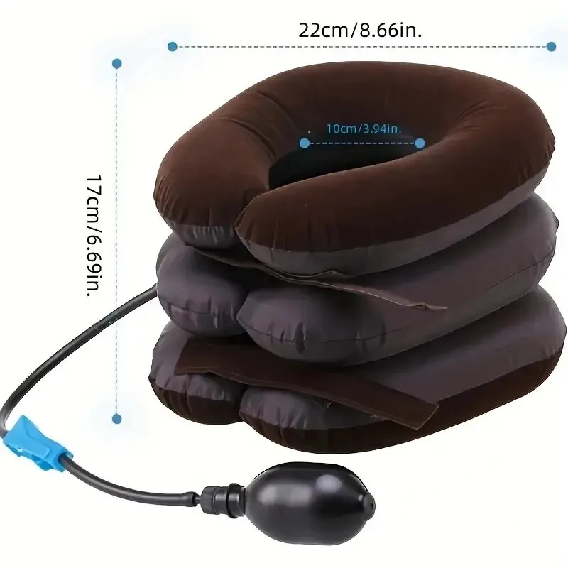 1 Piece Single Tube Semi-Plush Air Cervical Massage Relaxation Pillow, Effective Neck Relaxation, Suitable for Men and Women - M 6