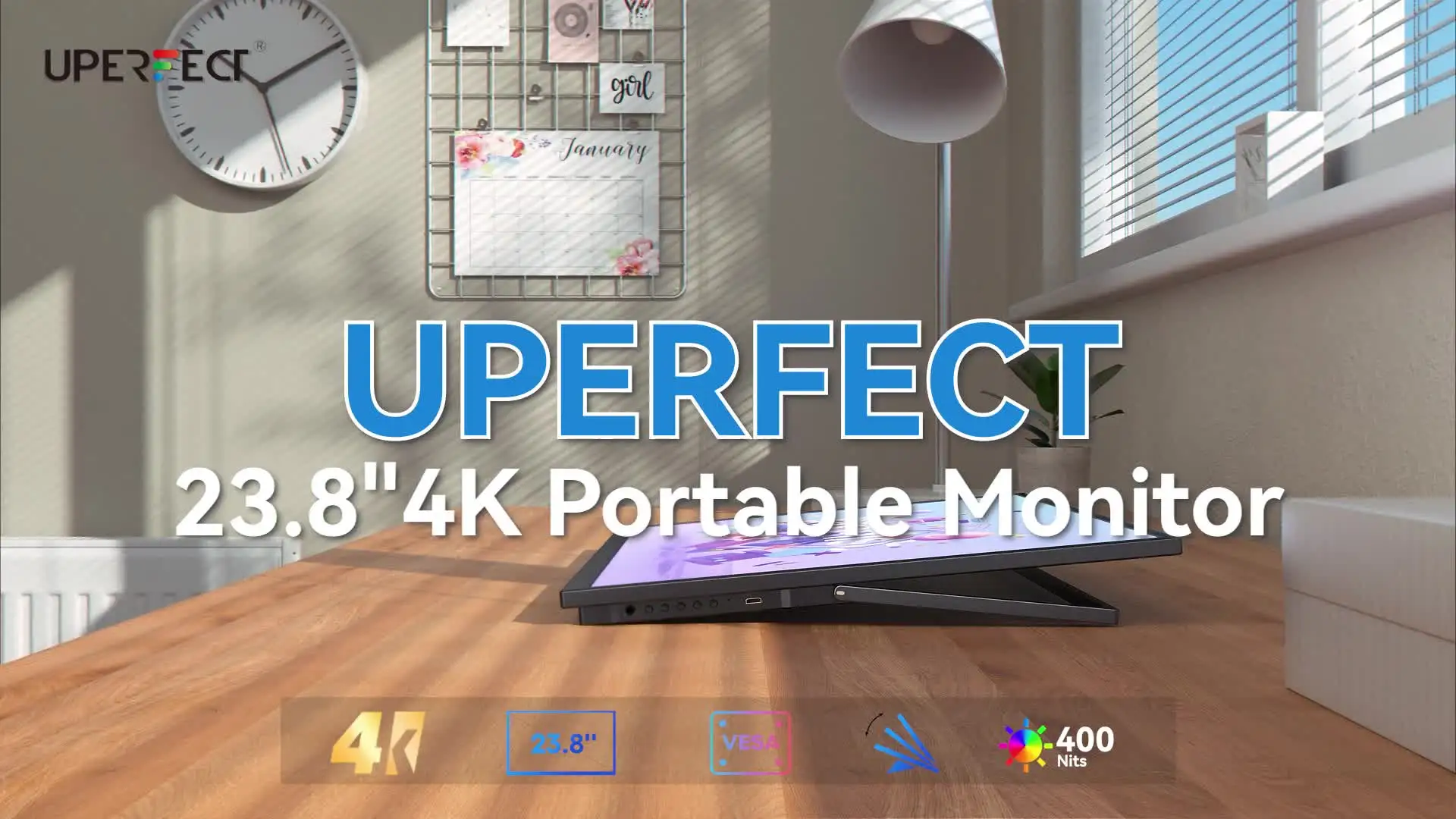 UPERFECT OLED Monitor Portatile 13.3 4K 3840x2160 UHD 150% sRGB | 500Nits | 1ms Risposta | Design Ultrapiatto in Alluminio, Monitor da Viaggio per PC, Laptop, Smartphone e Console di Gioco