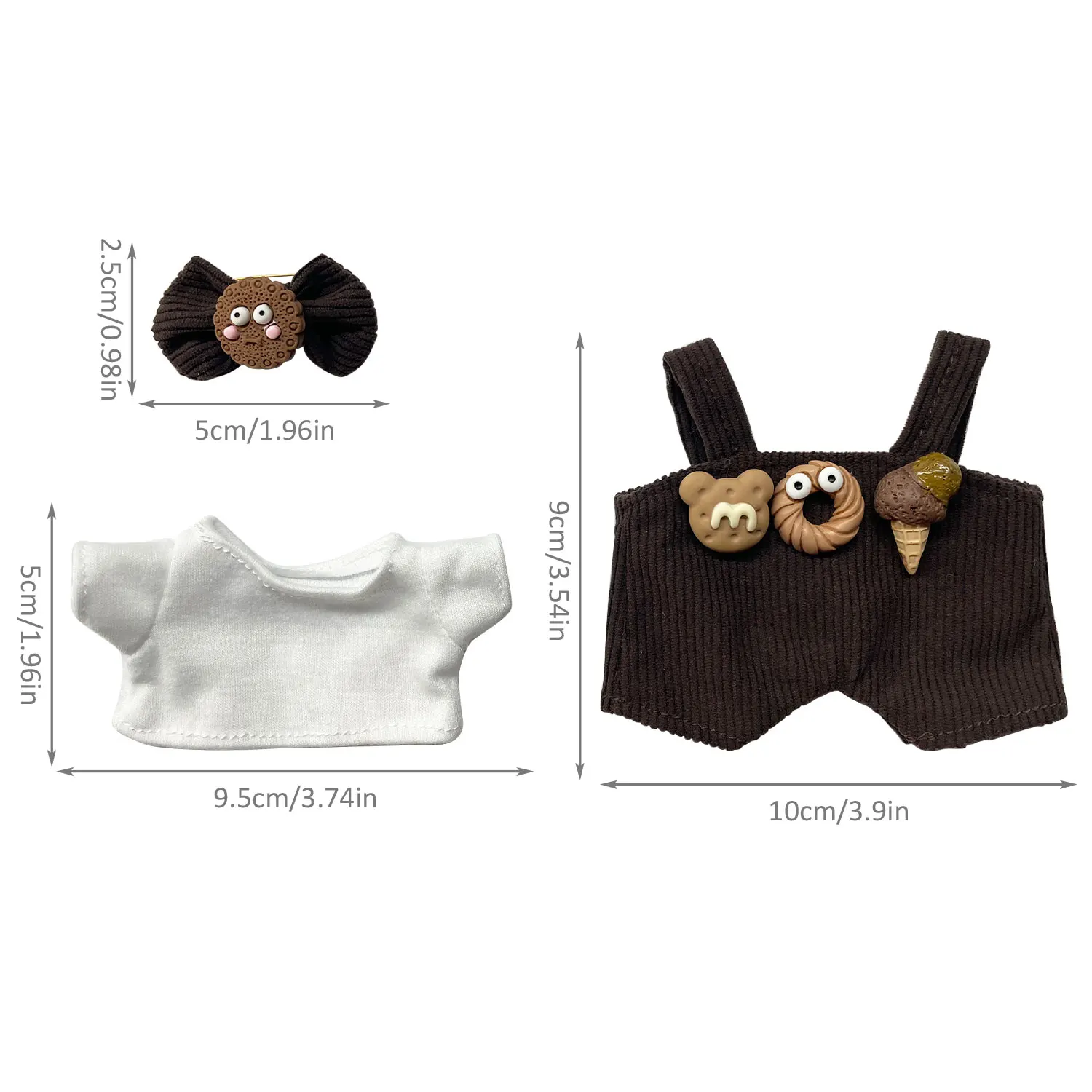 17cm Doll Clothes Compatitable with Labubu,6.7 Inches Cute Doll Clothes Suitable for Labubu Dolls Accessories, Dress Up