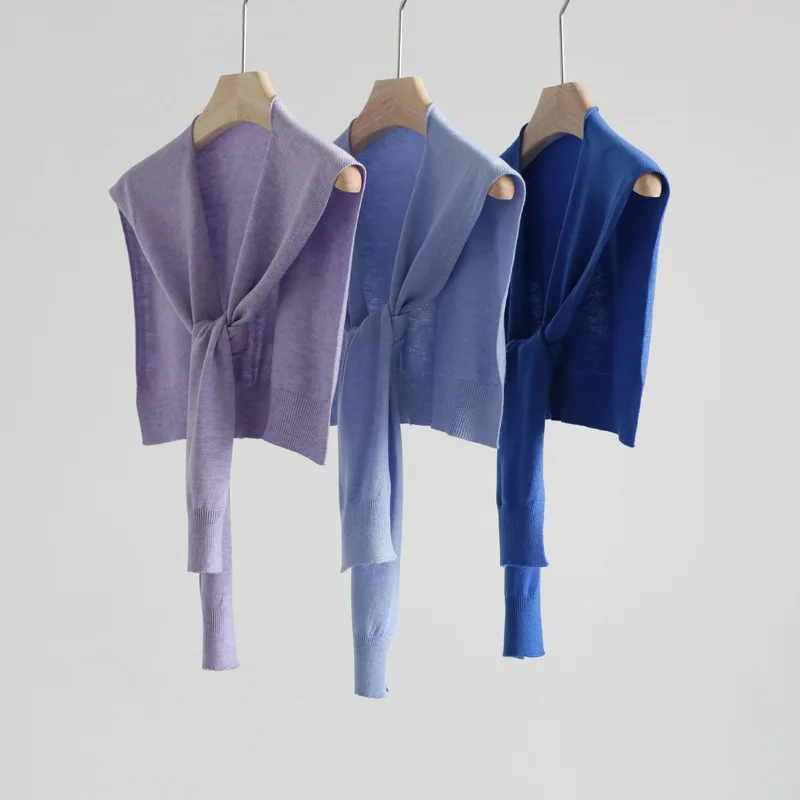 

Autumn and Winter Multi color Versatile Women's Knitted Shawl Warm Scarf with Stylish Layup Accessories Thin Style