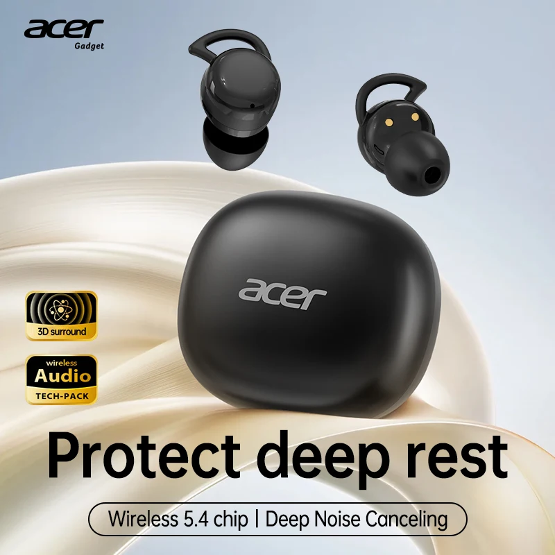 Acer Ohr557 무선 블루투스 헤드폰 인이어 디자인 수면용 헤드폰 스포츠 러닝 피트니스 착용에 편안함
