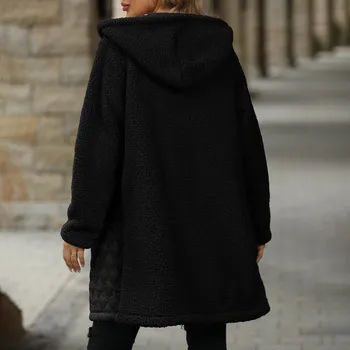 Women's Thick Warm Down Cotton Coat Oversized Women's Parka Quilted Cocoon Padded Jacket Loose Casual Hooded Parker Overcoat 5