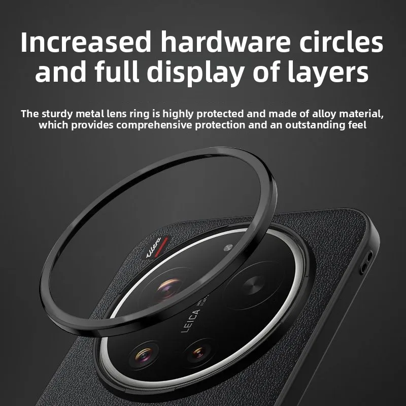 Stylish Color Block Leather Metal Frame Cover with Shockproof Skin-friendly Texture