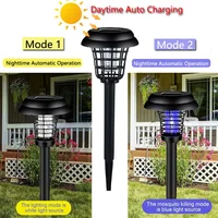 Lampe anti-moustiques solaire pour extérieur, jardin, patio, éclairage UV violet et blanc, répulsif anti-insectes pour cour et barbecue 3