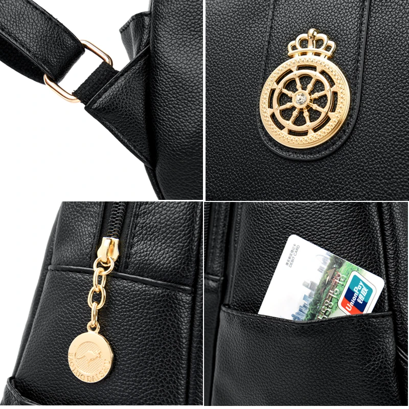 Women Fashion Backpack Quality Leather New Fashion Shoulder Ladies HighCapacity Travel Backpack Schoolbag Girls mochila feminina 5