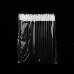 50-Piece Disposable Lip Brush Set - Premium Nylon Lip Gloss Applicators for Flawless Makeup Application (Black)