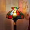 1:12 Dollhouse Retro European Style Mini LED Lamp Double-head Flower Ceiling Light Lamp Live Room Standing Lamp (with Battery) 4