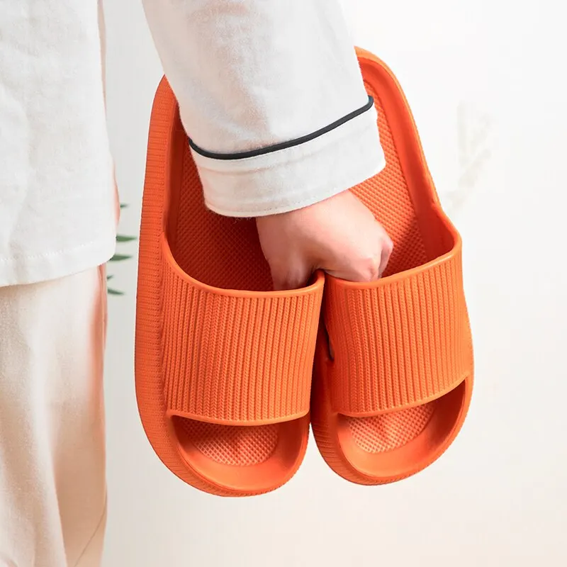 Sandals Slippers Flip Flops Feslishoet Women Fashion Summer Soft Slippers Thick Platform Bathroom Home Men Indoor Outdoor Non Slip Female Cloud Slides
