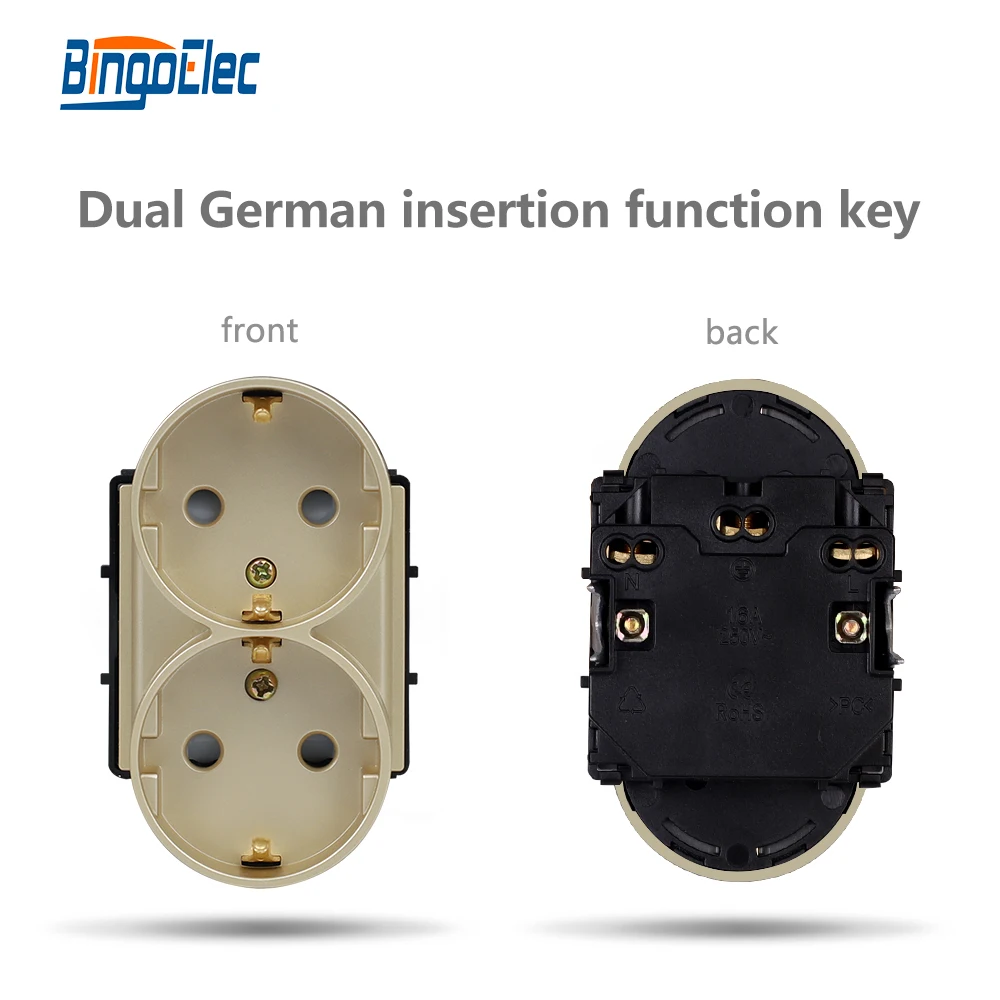 eu standard double sockets module diy parts 04