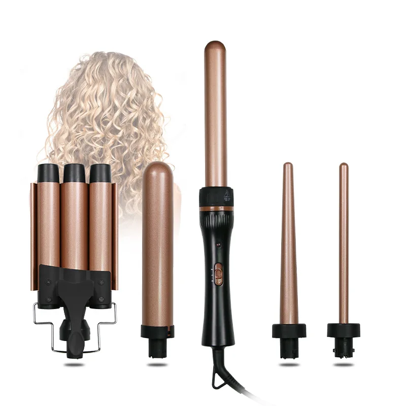 5 in 1 Curling Wand Sets with 3 Barrel Hair Waver Dual Voltage Instant Heating Temp Adjustment Hair Crimper Iron for Women hair curler hair iron hair tools