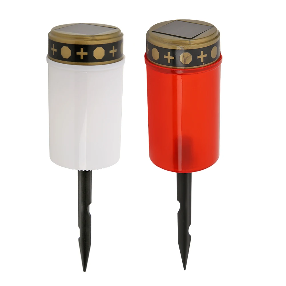 Solar Powered Plastic LED Candle Lamp for Outdoor Decor