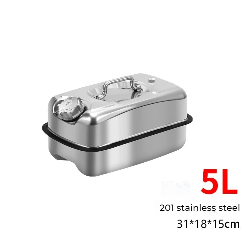 3L/5L Motocycle 201 Stainless Steel Fuel Tank Spill Proof Oil Fuel Container Vehicle Gasoline Carrying Tank Car Accessories