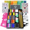 Bowitzki Professional Water Activated Face Paint Kit Split Cake Palette Rainbow Makeup in Carnival Party Festival Cosplay Makeup 1