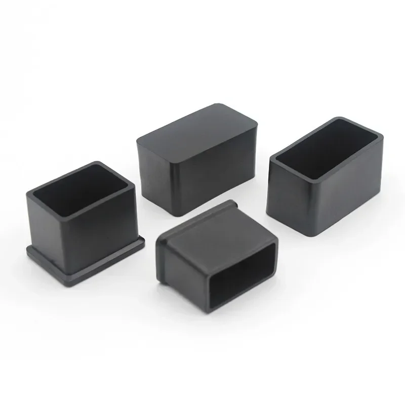 Chair Leg Caps Square Rectangle Rubber Table Feet Furniture Tube End Covers Tips Non-slip Floor Protector Pads Pipe Plugs Black chair leg caps,chair leg protector,furniture foot protector,furniture leg pads,furniture foot pads,furniture leg caps,pipe plugs,rubber furniture feet pads,furniture feet