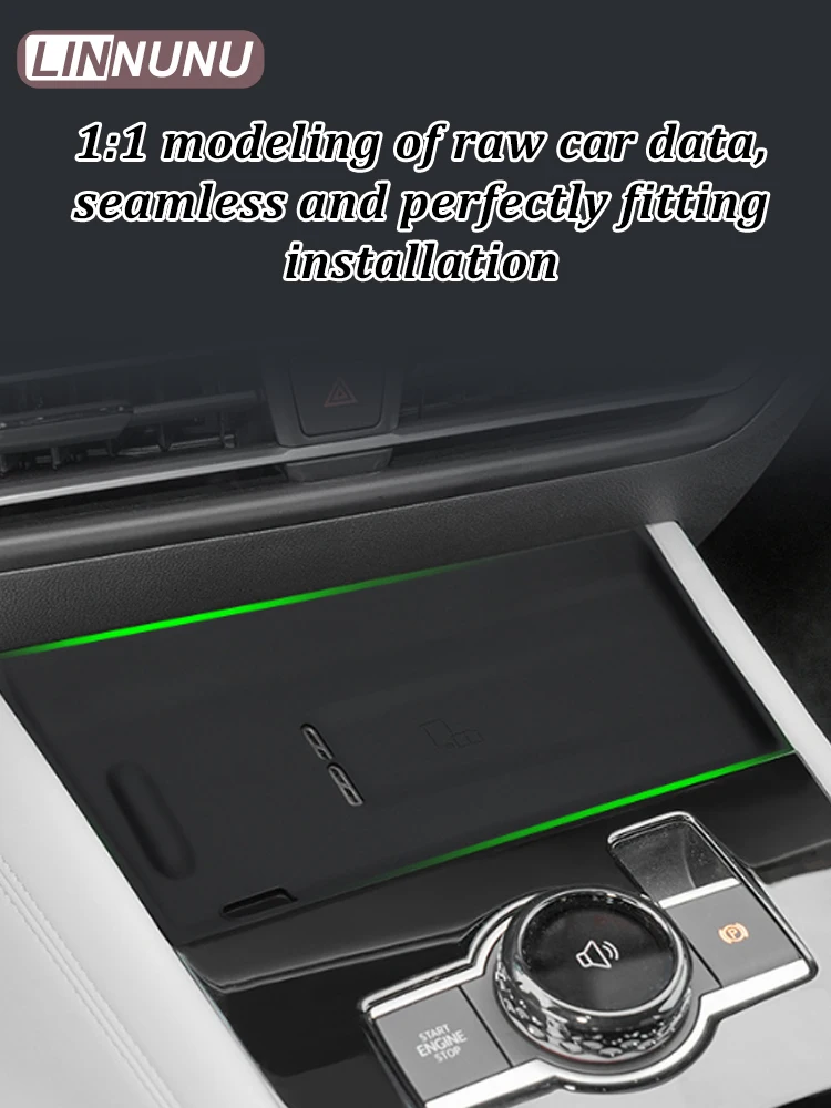 Linnunu Fit for Tiguan L Tiquan L Pro Accesorios Para Auto Central Control Wireless Charging Silicone Pad Central Modified Storage Pad Storage Decorative Car Interior