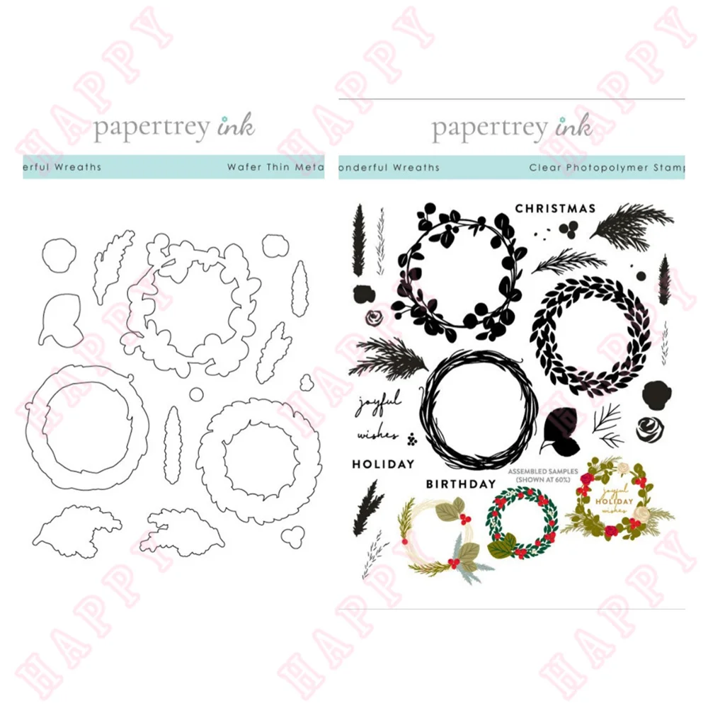 

2022 Metal Cutting Dies Wonderful Wreaths Scrapbook Diary Decoration Paper Craft Embossing Template DIY Greeting Card Handmade