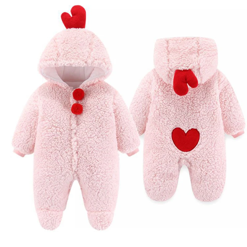 

Newborn Baby Rompers Autumn Winter Warm Fleece Infant Girl Jumpsuit Animal Overall Cute Plush Baby Boy Clothes 3 6 9 12 Months