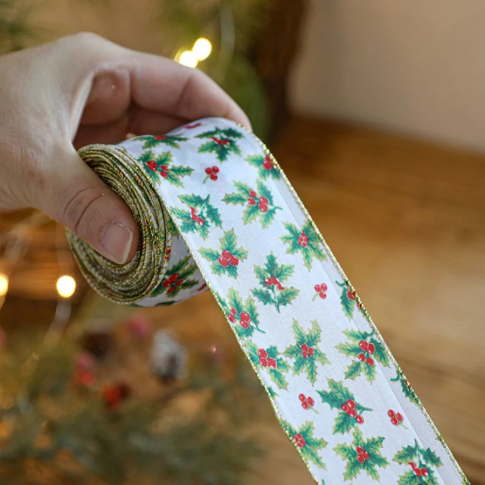 Neue 2M Weihnachten Band Lmitation Leinen Weihnachten Geschenk Weihnachten Baum Band Plaid Bogen Schneeflocke DIY Zubehör Sackleinen Band – Detail 5