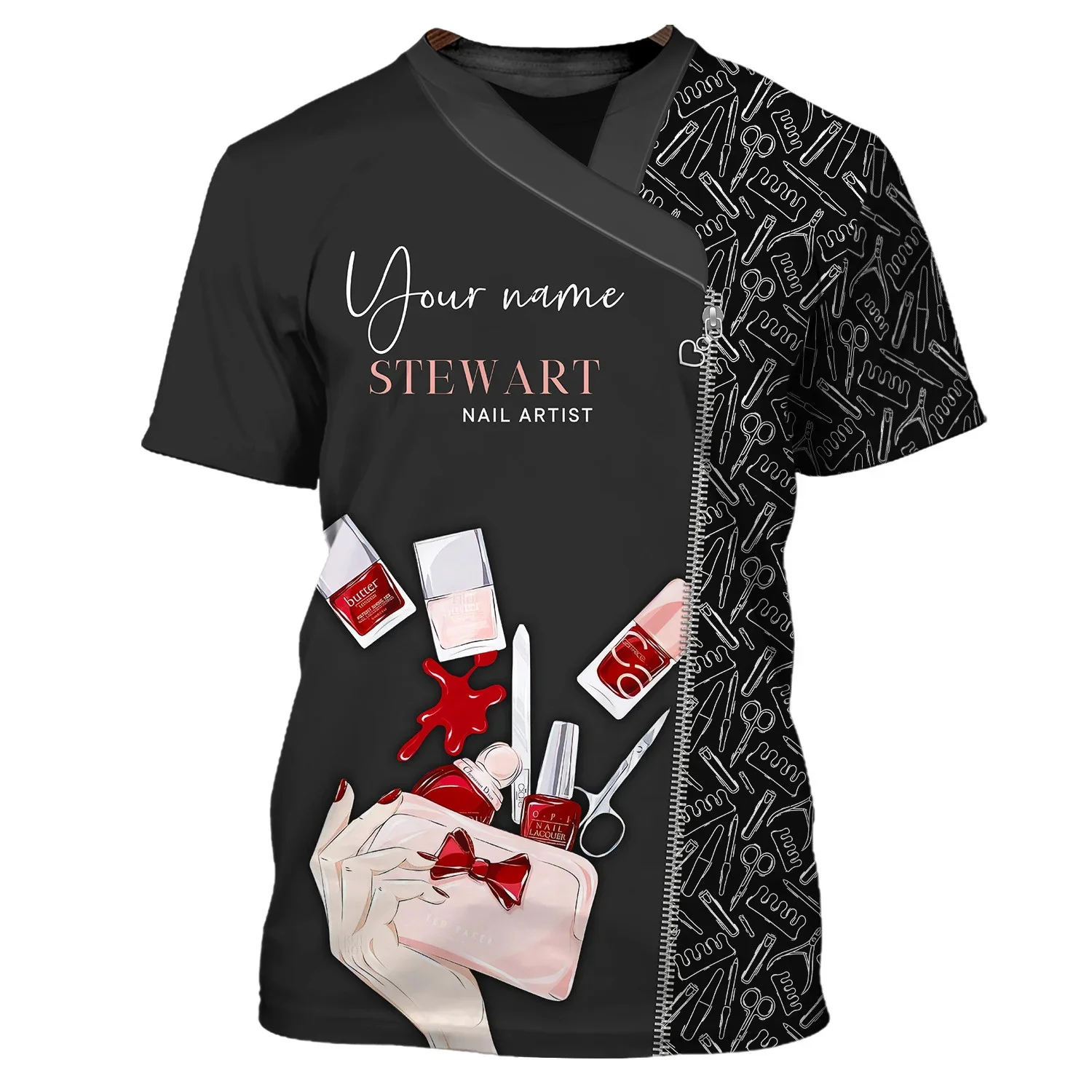 PLstar Cosmos Neueste Sommer Herren T-Shirt Nagelkünstler personalisierte 3D gedruckt Unisex Casual T-Shirt Geschenk für Manikürist DW167 – Detail 38