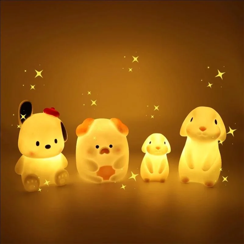 

Silica gel Night Light bedroom decor Lights Button battery powered Moonlight Cartoon Animal Lamps Children Gift decorative lamp