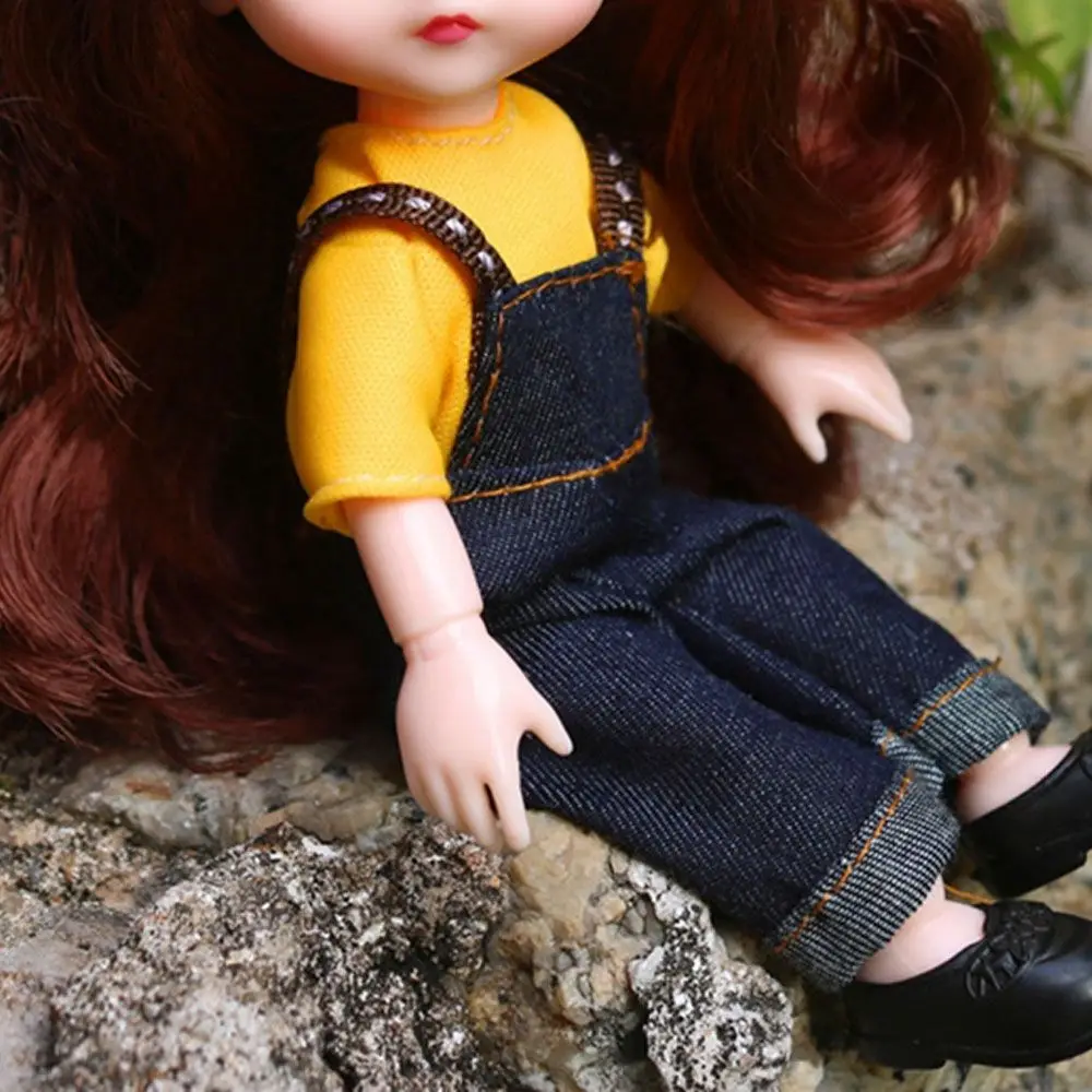 16cm Doll Clothes High-end Dress Up Mini Cute Dolls Skirt Suit Jeans Pants T-shirt Skirt Suit Kids Gift Toy DIY Doll Accessories