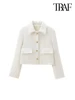TRAF Women Fashion With Pockets Tweed Jacket Coat And High Waist Side Zipper Mini Skirt Female Two Piece Sets Mujer 3