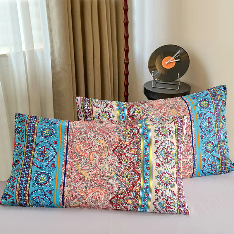 Printed Pillow Cover 2pcs Pillowcase 48x74cm Pillow Sham for Home Bed Pillowslip Rectangle Cushion Cover funda almohada 6