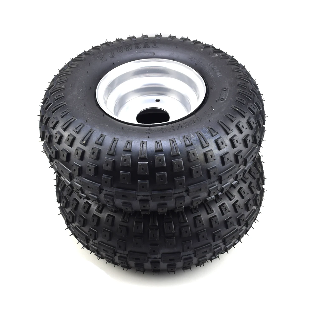 

145/70-6" wheel left right Tyre Tire with rim For 50cc 70 90 110cc 125cc Kids Quad Bike Buggy ATV Buggy One set