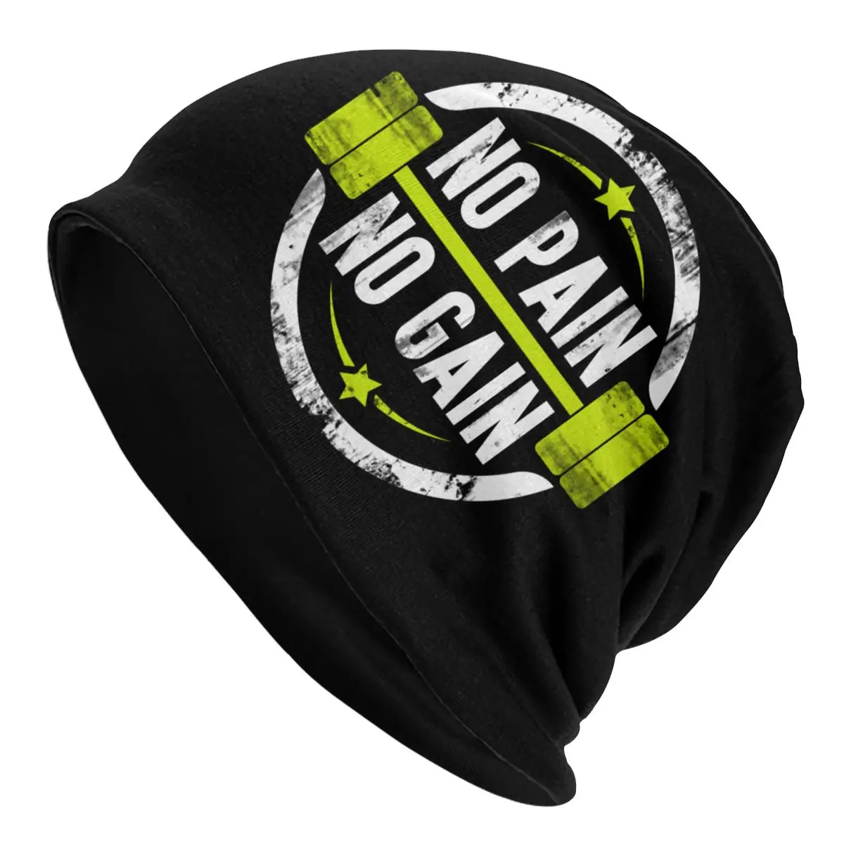 

No Pain No Gain Beanie Bonnet Knitted Hats Men Women Cool Unisex Bodybuilding Fitness Gym Warm Winter Skullies Beanies Caps