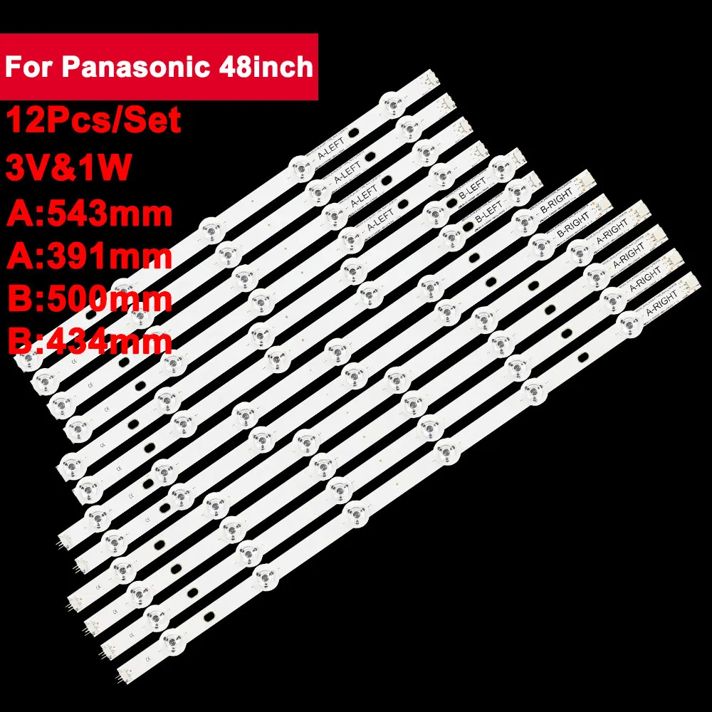 

12pcs Tv Backlights Strip For Panasonic 48inch TX-48CX400E TX-48S3653DB TX-48U7653DB TX-48CX400B TX-48CXU02 TX-48CXU03