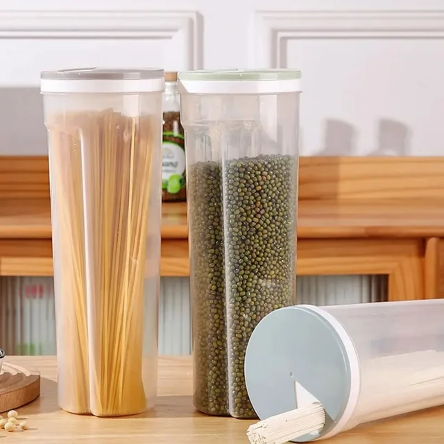 Food Storage Containers with Airtight Lid Pasta Portion Control Container Kitchen Storage jar for Sugar Flour Oat Cereal Beans 6