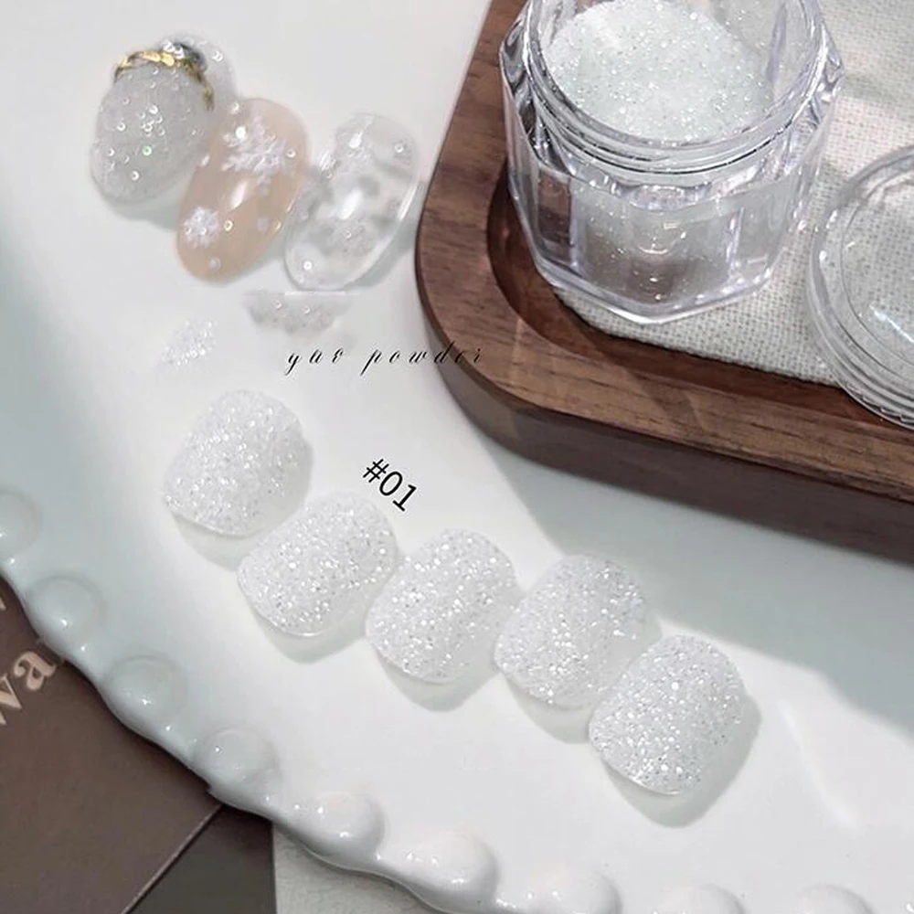 1Jar Luxus Glänzendes Diamant-Nagelpuder 5g Grau Ultrafeiner Glitzer für Nagelkunst Französisches Design Nagelpigment für Acryl- und Gelnägel – Detail 8