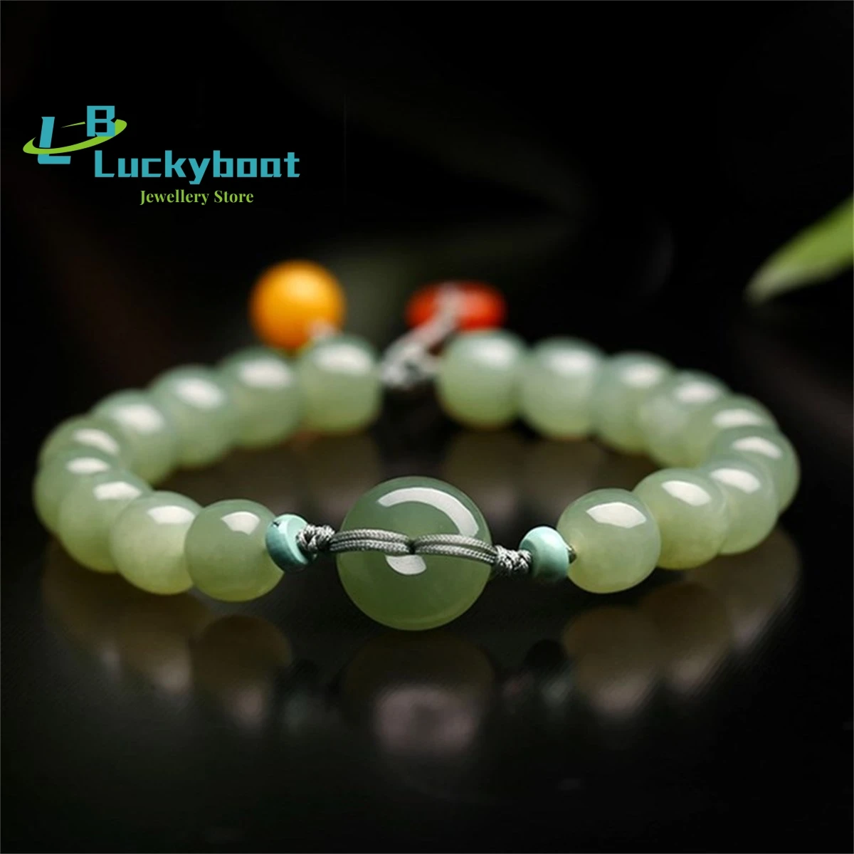 

Natural Duck Egg Green Hotan Jade Safety Clasp Bracelet Simple and Generous Personality Fashion Versatile Exquisite Men and Wome
