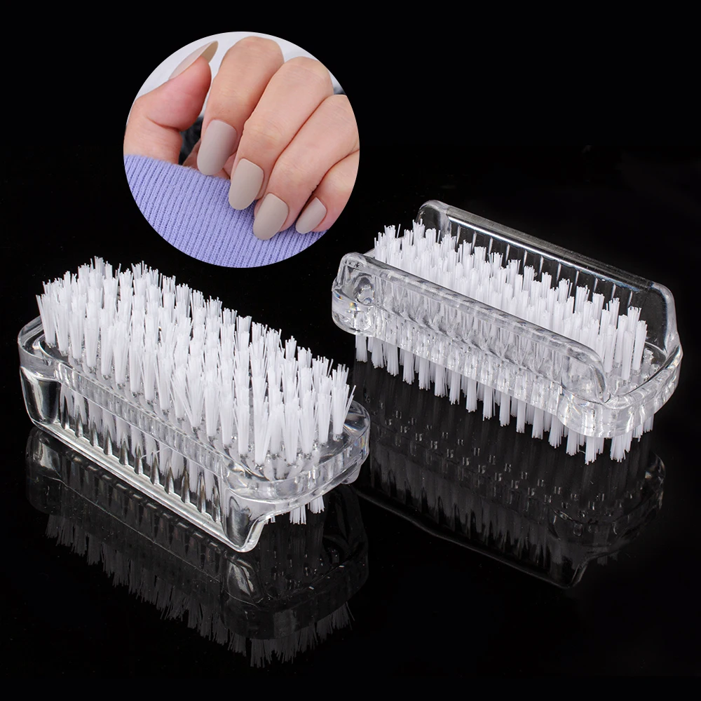 Nail Cleaning Brush 10/20/30/50Pcs Plastic Nail Dust Powder Cleaning Brush Double Sided Hand Fingernail Toes Scrubbing Brush Cleaner Pedicure Scrub